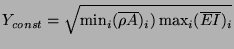 $ Y_{const} = \sqrt{\min_{i}(\overline{\rho A})_{i})\max_{i}(\overline{EI})_{i}}$