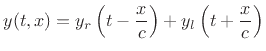 $\displaystyle K\frac{\partial^2 y}{\partial x^2} = \epsilon\frac{\partial^2 y}{\partial t^2}$