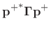 $\displaystyle {\mathbf{p}^+}^\ast {\bm \Gamma}\mathbf{p}^+$