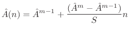 $\displaystyle \hat{A}(n)= \hat{A}^{m-1} + {{(\hat{A}^m - \hat{A}^{m-1})} \over S} n$