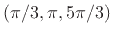 $ (\pi/3,\pi,5\pi/3)$