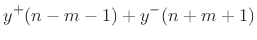 $\displaystyle y^{+}(n-m-1) + y^{-}(n+m+1)$