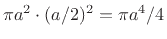 $ \pi a^2 \cdot (a/2)^2 = \pi a^4/4$