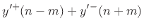 $\displaystyle y'^{+}(n-m) + y'^{-}(n+m)$