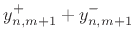 $\displaystyle y^{+}_{n,m+1}+ y^{-}_{n,m+1}$