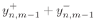 $\displaystyle y^{+}_{n,m-1}+ y^{-}_{n,m-1}$