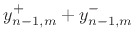 $\displaystyle y^{+}_{n-1,m}+ y^{-}_{n-1,m}$