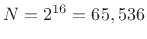 $ N=2^{16}=65,536$