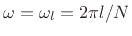 $ \omega=\omega_l=2\pi l/N$