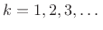 $ k=1,2,3,\ldots\,$