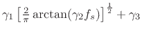 $ \gamma_1\left[{2\over\pi}\arctan(\gamma_2f_s)\right]^{{1\over2}}+\gamma_3 $