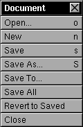 document menu
