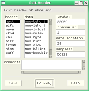 edit header dialog