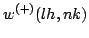$\displaystyle w^{(+)}(lh,nk)$