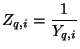 $\displaystyle Z_{q,i} = \frac{1}{Y_{q,i}}$