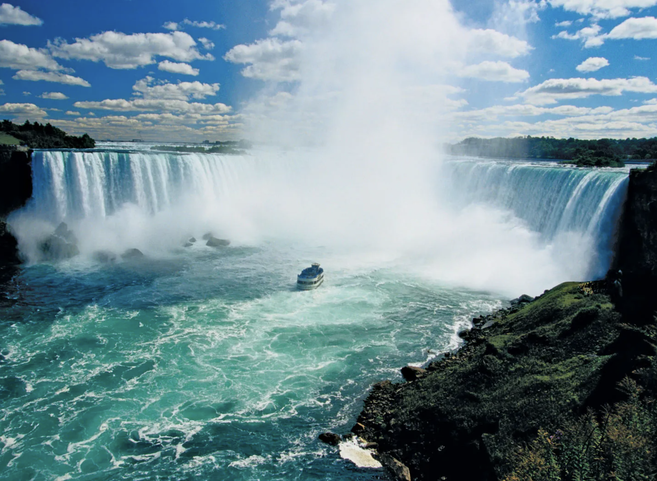 Aerial view of Iguazu Falls waterfalls.