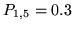 $ P_{1,5} = 0.3$