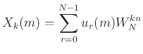 $\displaystyle X_k(m) = \sum_{r=0}^{N-1}u_r(m)W_N^{kn} \protect$