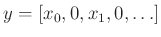 $ y=[x_0,0,x_1,0,\ldots]$