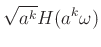 $\displaystyle \sqrt{a^k} H(a^k\omega )$