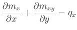 $\displaystyle \frac{\partial m_{x}}{\partial x}+\frac{\partial m_{xy}}{\partial y}-q_{x}$