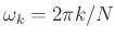 $ \omega_k = 2\pi k / N$