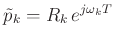 $\displaystyle \tilde{p}_k = R_k\, e^{j\omega_kT}
$