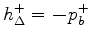 $ h_{\Delta}^{+}= \hm-p_b^{+}$