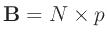 $ \mathbf{B}= N\times p$