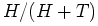 $\displaystyle H/(H+T)$