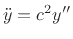 \begin{eqnarray*}
y''_r&=& \left(-\frac{1}{c}\right)^2 {\ddot y}_r= \frac{1}{c^2} {\ddot y}_r\\ [5pt]
y''_l&=& \left(\frac{1}{c}\right)^2 {\ddot y}_l= \frac{1}{c^2} {\ddot y}_l.
\end{eqnarray*}