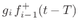 $\displaystyle \sin(\theta_i)\, \tilde{f}^{+}_{i-1}(t-T) + \cos(\theta_i)\, \tilde{f}^{-}_i(t)$