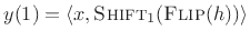 $ y(1)=\left<x,\hbox{\sc Shift}_1(\hbox{\sc Flip}(h))\right>$