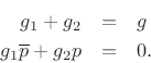 $\displaystyle g = g_1 - g_1 \overline{p}z^{-1}+ g_2 - g_2 pz^{-1}
$