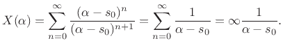 $\displaystyle 1 > \left\vert
\left.
\frac{(s-s_0)^{n+1}}{(\alpha-s_0)^{n+2}}
\right/
{\frac{(s-s_0)^n}{(\alpha-s_0)^{n+1}}}
\right\vert
= \left\vert\frac{s-s_0}{\alpha-s_0}\right\vert,
$