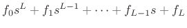 $\displaystyle \frac{b_0 + b_1 z^{-1}+ \cdots + b_{M-1}z^{-(M-1)} + b_M z^{-M}}
{a_0 + a_1 z^{-1}+ \cdots + a_{N-1}z^{-(N-1)} + a_N z^{-N}}.
\protect$