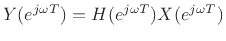 \begin{eqnarray*}
Y(e^{j\omega T}) &=& \left\vert Y(e^{j\omega T})\right\vert e^{j\angle Y(e^{j\omega T})} =
\left\vert H(e^{j\omega T})X(e^{j\omega T})\right\vert e^{j\angle H(e^{j\omega T})X(e^{j\omega T})}\\
& = & \left[G(\omega) \left\vert X(e^{j\omega T})\right\vert\right]
e^{j[\angle X(e^{j\omega T})+ \Theta(\omega)]}
\end{eqnarray*}