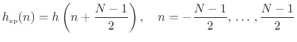 $\displaystyle \Theta(\omega) =
\left\{\begin{array}{ll}
\displaystyle-\frac{N-1}{2}\omega T, & H_{\hbox{zp}}(e^{j\omega T})\geq 0 \\ [5pt]
\displaystyle-\frac{N-1}{2}\omega T + \pi, & H_{\hbox{zp}}(e^{j\omega T})<0 \\
\end{array} \right..
$