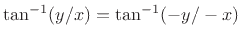 $ \tan^{-1}(y/x) = \tan^{-1}(-y/-x)$