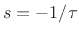 $\displaystyle s =
-\eta \pm \sqrt{\eta^2 - \omega_0^2}
\;\isdef \;
-\frac{1}{2RC} \pm \sqrt{\left(\frac{1}{2RC}\right)^2 - \frac{1}{LC}}
$