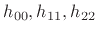 $ h_{00}, h_{11}, h_{22}$