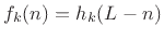 $\displaystyle f_k(n) = h_k(L-n)
$