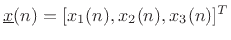 $ {\underline{x}}(n) = [x_1(n), x_2(n), x_3(n)]^T$