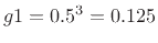 $ g1 = 0.5^3 = 0.125$