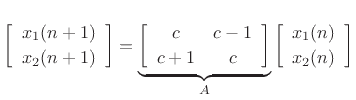 $ {\underline{x}}(n) = A^n{\underline{x}}(0)$