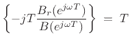 $\displaystyle \left\{-jT\frac{B_r(e^{j\omega T})}{B(e^{j\omega T})}\right\}
\eqsp T\,$