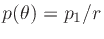 $ p(\theta) =p_1/r$
