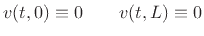 $\displaystyle v(t,0) \equiv 0 \qquad v(t,L) \equiv 0
$