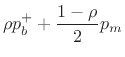 $\displaystyle \rho p_b^{+}+ \frac{1-\rho}{2} p_m$