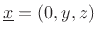 $ \underline{x}=(0,y,z)$